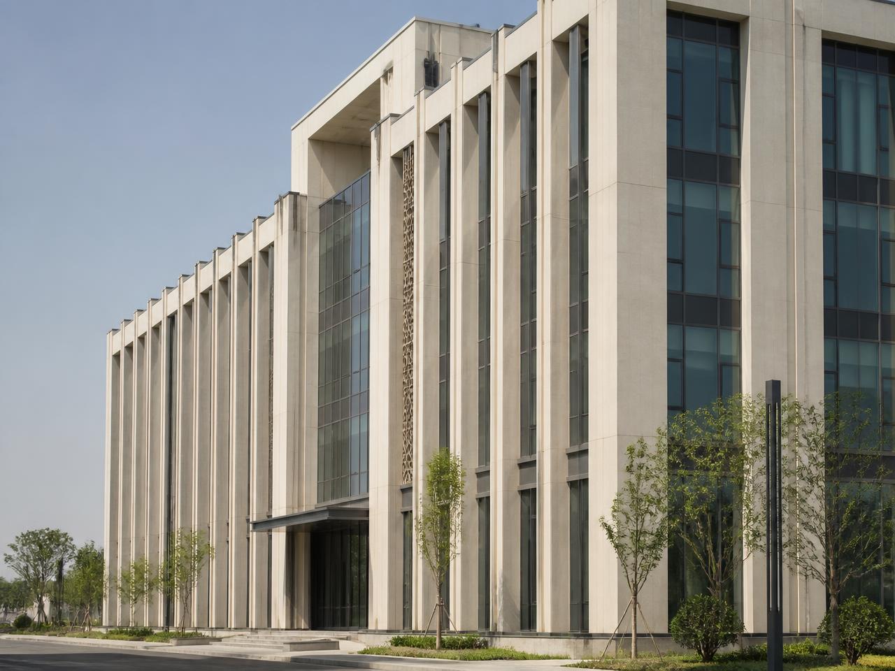 Contemporary commercial office building facade in Tashkent
